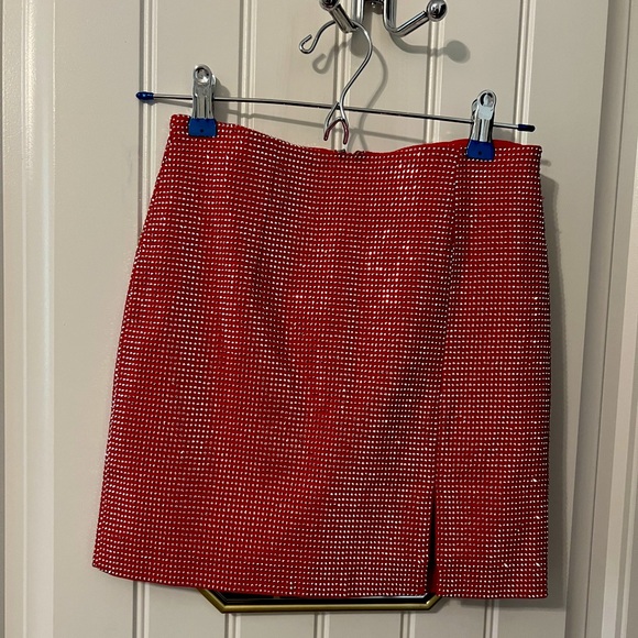 Red Sparkly Skirt- Small - Picture 2 of 3